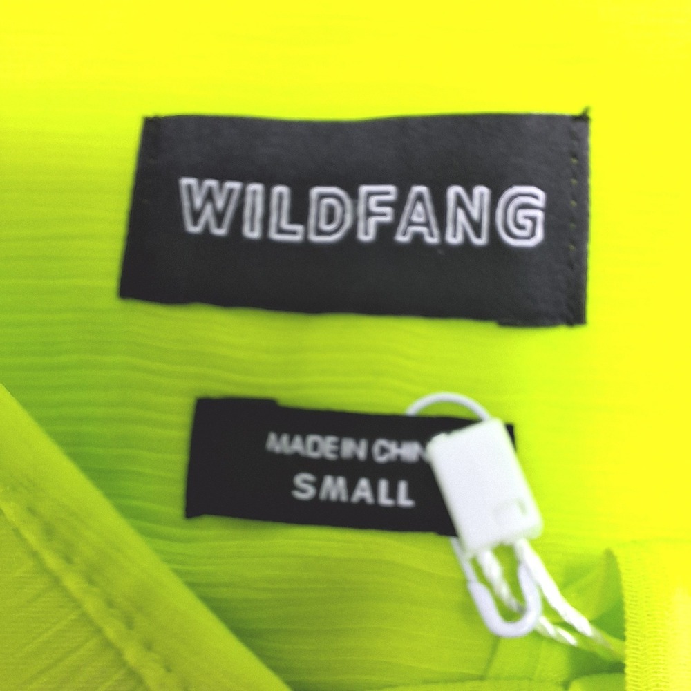 Wildfang Empower Sheer Button Up Womens Small Neon Green WN8702 NWT - Picture 3 of 7